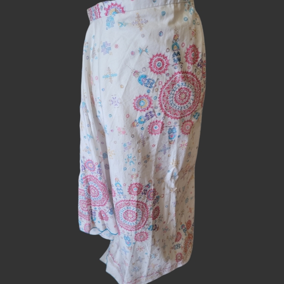 PERUVIAN CONNECTION | PIMA COTTON PRINT HANDKERCHIEF MAXI SKIRT - Picture 6 of 11